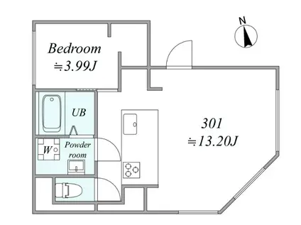 TRIAS372(1LDK/4階)の間取り写真