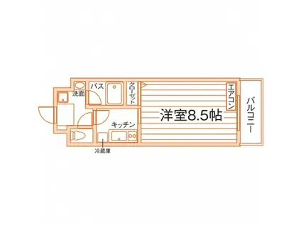シャルムK(1K/2階)の間取り写真