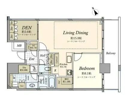 いせやハイツ(2LDK/1階)の間取り写真