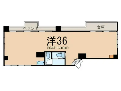 豊強ビル(ワンルーム/2階)の間取り写真