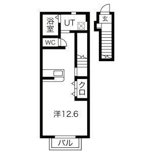 P.COURT(ワンルーム/2階)の間取り写真