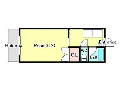 ハウスオブバランス(1K/2階)の間取り写真