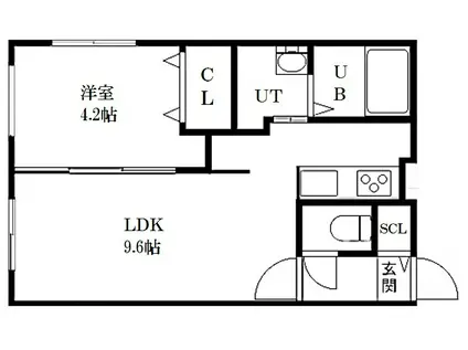 AMINAS T15(1LDK/3階)の間取り写真