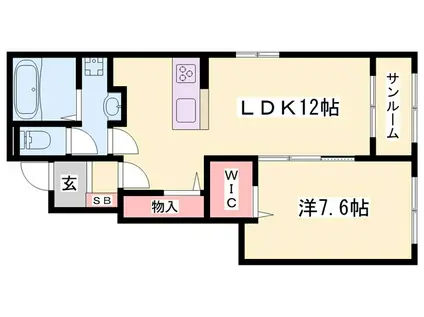 ル・レスト高田(1LDK/1階)の間取り写真