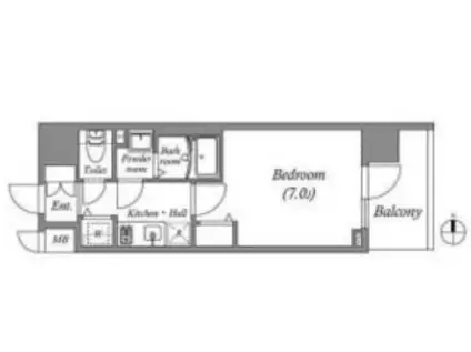 CION OSAKA イースト GATE(1K/2階)の間取り写真