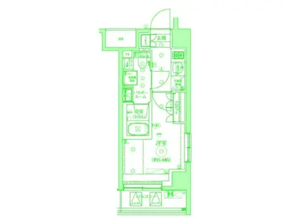 セジョリ横浜ウエストⅡ(1K/2階)の間取り写真