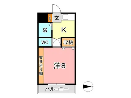 JGSビル(1K/2階)の間取り写真