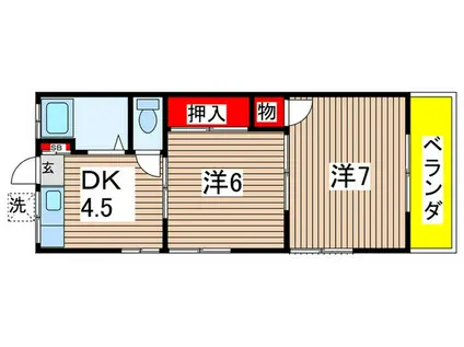 中荘(2DK/1階)の間取り写真