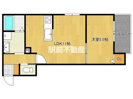 T-REGNO M&TII(1LDK/2階)の間取り写真