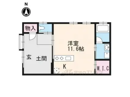 エルベコート東山七条(ワンルーム/1階)の間取り写真