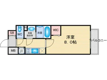 CREST TAPP名古屋山王(1K/7階)の間取り写真