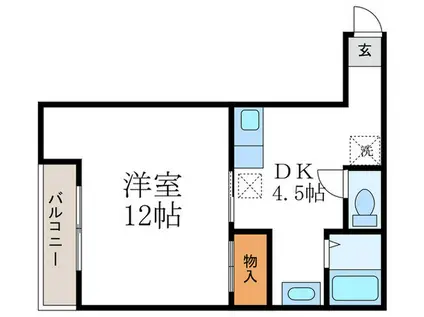 サンパレス山崎(1DK/1階)の間取り写真