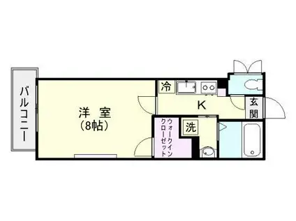 ビーアンビシャス(1K/4階)の間取り写真