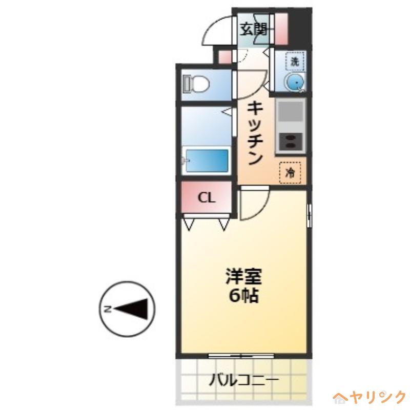 CREA花の木(1K/7階)の間取り写真