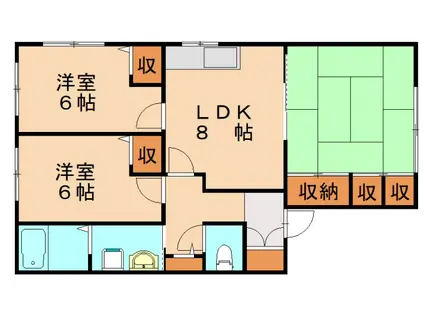 ヴァンヴェール青葉台IA棟(3LDK/2階)の間取り写真