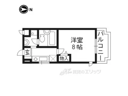 シャローム北白川(1K/1階)の間取り写真