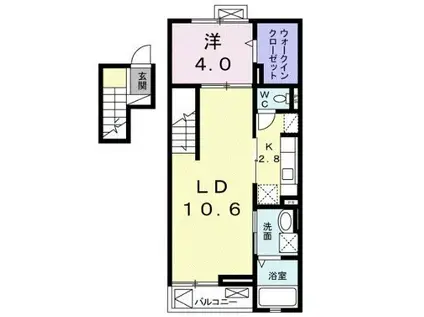 パストラール ガーデン(1LDK/4階)の間取り写真