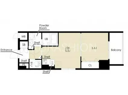 VOLAREAQUAPLACE(1LDK/10階)の間取り写真