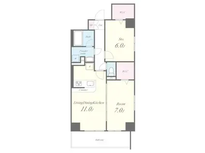 サクラテラス(2LDK/1階)の間取り写真