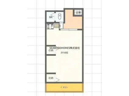 マリンパレス(1K/1階)の間取り写真