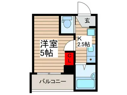 MELDIA南浦和IV(1K/3階)の間取り写真
