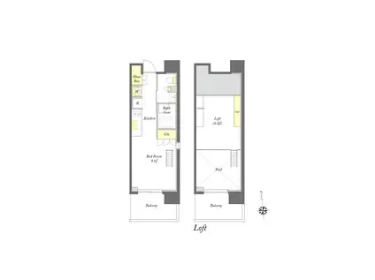 プライムメゾン早稲田通(ワンルーム/9階)の間取り写真