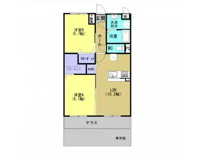 コモード II(2LDK/1階)の間取り写真