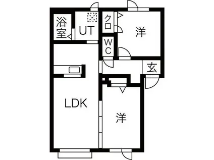 シャーメゾンリベルテA(2LDK/1階)の間取り写真