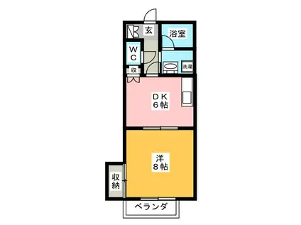 クオーレわらび(1DK/2階)の間取り写真