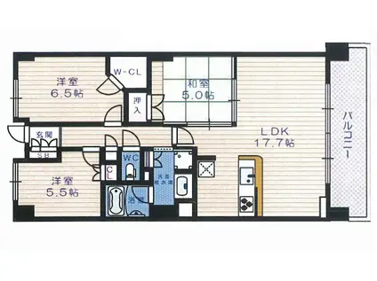 メガシティタワーズ(3LDK/28階)の間取り写真