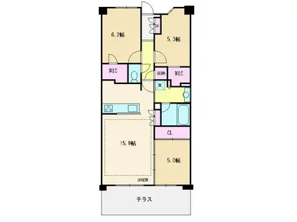オハナ中浦和(3LDK/1階)の間取り写真