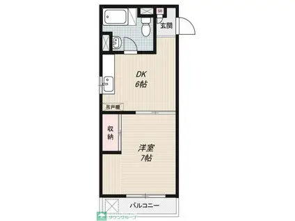 サクライハウス(1DK/1階)の間取り写真