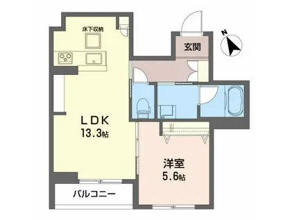 アマテラス泉中央(1LDK/2階)の間取り写真
