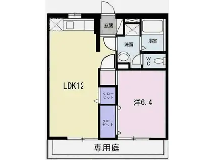 エンジェルコーポラスC(1LDK/1階)の間取り写真