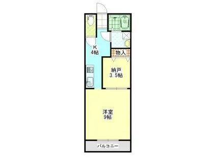 エトワールYUBUNSHAIII(1K/1階)の間取り写真