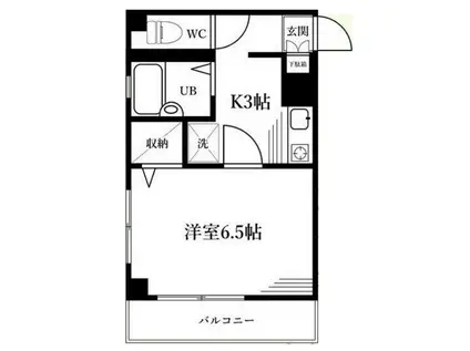 パル東林間(1K/3階)の間取り写真