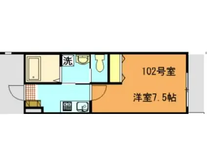 メゾンウワマチ(1K/1階)の間取り写真