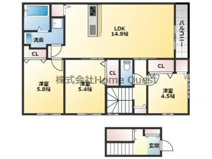 エルメゾン210(3LDK/2階)の間取り写真