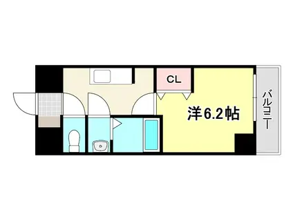 ワールドアイURBAN GATE(1K/7階)の間取り写真