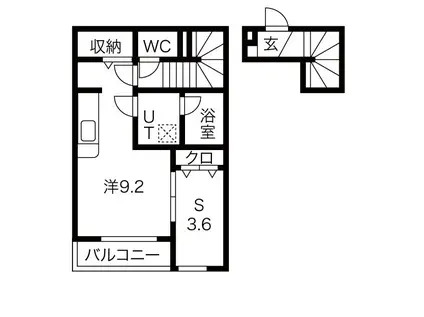 アイワスクエア(1K/2階)の間取り写真