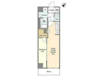 グランカーサ西葛西(1LDK/3階)の間取り写真