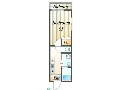 メゾンミユキI(1K/2階)の間取り写真