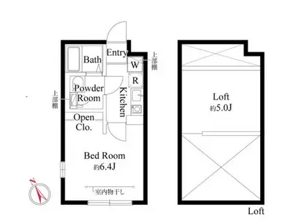 吉祥寺ヴィレッジ(1K/2階)の間取り写真