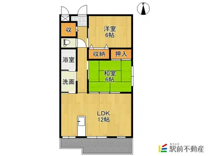 グレイスコート一番館(2LDK/2階)の間取り写真