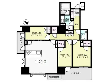 ザ・パークハウス天神今泉(3LDK/4階)の間取り写真