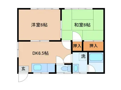 海上コーポ(2DK/1階)の間取り写真