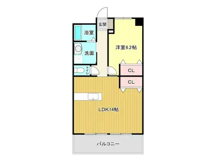 グレース名倉(1LDK/3階)の間取り写真