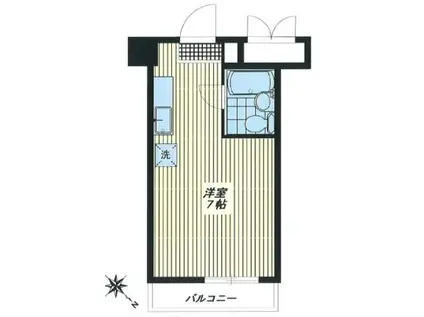 東建東五反田マンション(ワンルーム/3階)の間取り写真