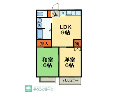 ヴィラウィステ(2LDK/1階)の間取り写真