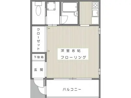 フォンテーヌ下北沢(1K/1階)の間取り写真